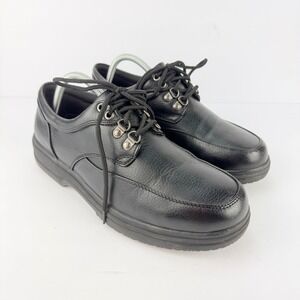 EUC DS Work Porter 9 WIDE Black Lace Up Memory Men Work Shoes Oil Slip Resistant